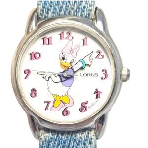 Disney X Lorus Daisy Duck ULTRA RARE VTG Denim Watch  H2F